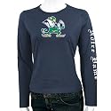 Notre Dame Fighting Irish Navy Blue Ladies Big Logo Long Sleeve T-shirt