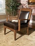 Rivermont Chair in Cognac Finish with Vintage Deep Brown Top Grain Leather Cover By Powell Furniture
