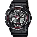 Casio - GA-100-1A4ER - G-shock - Montre Homme - Quartz Analogique et Digitale - Cadran Rouge - Bracelet en Résine Noir