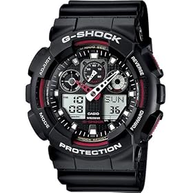 Casio Men's Combi Watch Ga-100-1A4Er with G-Shock Resin Strap