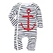 Big Elephant One Piece Baby Boys Long Sleeve Striped Romper Pajamas D94