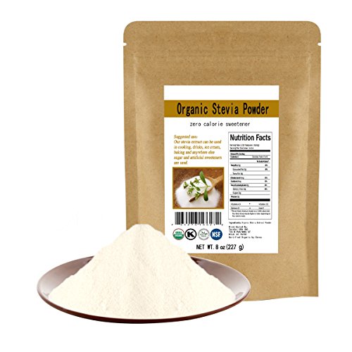 Organic Stevia Powder Extract Natural Sweetener Zero Calorie Sugar Substitute 8oz