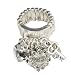 Silver Tone Stretch Ring with Love and Heart Charms