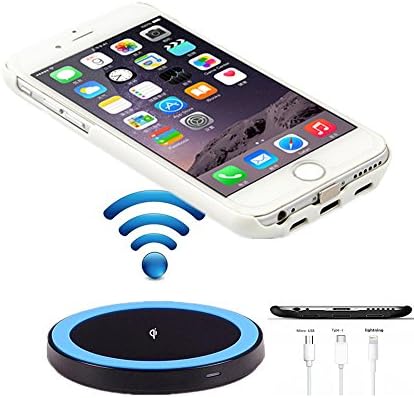 Wireless Charging Receiver Case for iPhone 6/6s Plus FIMSOAR®, Built in Qi Compatible Slim Tough Case 3 in 1 iPhone Android type-c Interface Port Case Cover (white)