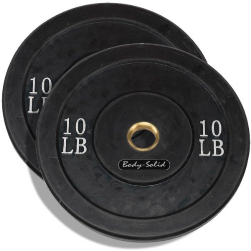 10 Pound Solid Rubber bumper Plates Black Pair