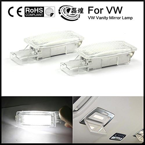 LEIHUANG 2 Pcs OEM Fit Super Bright LED Vanity Mirror LED Light Lamps 18 Pieces of Premium QualityFor Volkswagen Golf EOS Jetta Passat Touran CAN-bus Error Free Color Temperature 6