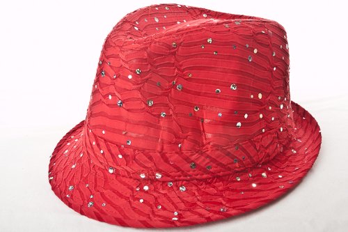 Sparkle Glitter Fedora / Red / Red Hat Lady Society