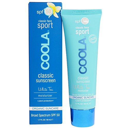 COOLA Organic Suncare Collection, Classic Face Sport, Classic Sunscreen, White Tea, SPF 50, 1.7 fl oz (50 ml)
