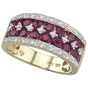14K Yellow Gold Ruby & Diamond Ring
