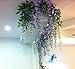 FatColo 12-Piece Artificial Wisteria Vine Ratta Silk Flowers, 3.4-Feet, Purple
