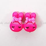 Love Rabbit Blink Clip on Stud Earrings Hot Pink