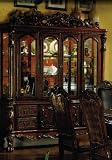 China Cabinet Buffet Hutch in Brown Cherry Finish