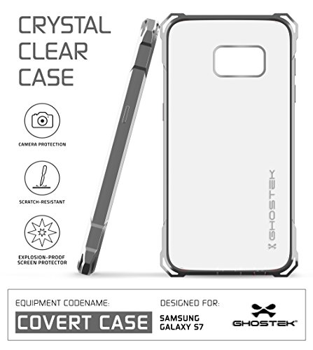 Galaxy S7 Case, Ghostek® Covert Series for Samsung Galaxy S7 Premium Impact Protective Armor Case Cover | Clear TPU | Lifetime Warranty | Explosion-Proof Screen Protector | Ultra Fit (Dark Gray)