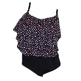 Longitude Black Ruffled 3 Tier Mio Swimsuit 29912D