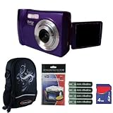 Vivitar Itwist VX018 10.1MP Grape Flip Screen Digital Camera Plus 4GB Accessory Kit