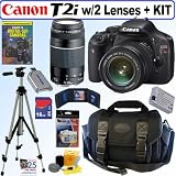 Canon EOS Rebel T2i 18 MP CMOS APS-C Digital SLR Camera with EF-S 18-55mm f/3.5-5.6 IS II Zoom Lens & EF 75-300mm f/4-5.6 III Telephoto Zoom Lens + 16GB Deluxe Accessory Kit
