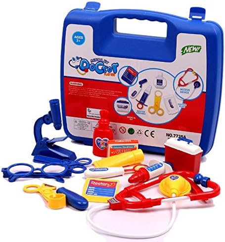 Vidatoy Doctor Nurse Medical Kit Playset With Medical Box-Blue