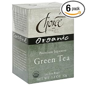 Choice Organic Premium Japanese Green Tea, 16-Count Box (Pack of 6)
