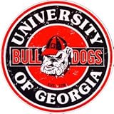 Georgia Bulldogs 12 Inch Embossed Metal Nostalgia Circular Sign