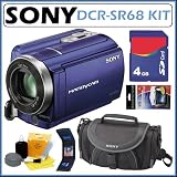 Sony DCR-SR68 80GB Hard Disk Drive Handycam® Camcorder with 60x Optical Zoom and 2.7-inch Widescreen LCD in Blue + 4GB Accessory Kit
