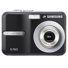 Samsung S760 Digitalkamera (7 Megapixel, 3-fach opt Zoom, 6,1 cm (2,4 Zoll) Display) schwarz