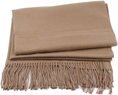 Km Unisex Autumn and Winter Pure Color Fashion Tassel Shawl/scarf (Khaki)