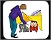 Mouse Pad with man, individuals, mammal, humans, human, persons, son, pet, animal, table, body, individual, person, dog, ordering, people, canine