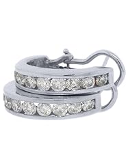 1.92 Carat Round Diamond Hoop Earrings