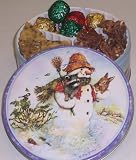 Scott's Cakes Pecan Lovers Combo in a Classic Snowman Tin