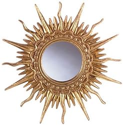Golden Sun Ray Hanging Wall Mantle Decorative Mirror