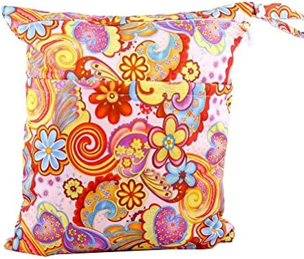 HAQILA NPDH29 Baby Printing Waterproof Washable Double zipper Diaper Bags,W11.02xH14.17IN,Rainbow Flower