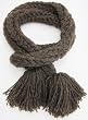Handmade American Fisherman Wool Scarf - Gift Idea for Men - Warm Brown (Hand-braided)