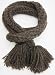 Handmade American Fisherman Wool Scarf - Gift Idea for Men - Warm Brown (Hand-braided)