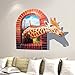 Blazers 18 Wall Decal 3d Cartoon Giraffe Removable Mural Wall Stickers for Kids Children Home and Wall Decor