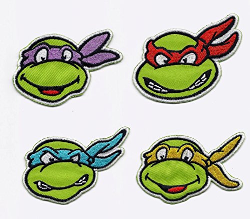 Teenage Mutant Ninja Turtles ALL 4 Iron On/Sew On Embroidered Patches