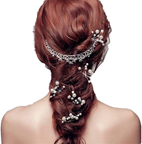Special Occasion White Headpieces Nice Five Pieces Pearls Wedding Party Hairpins