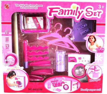 Ultimate Family Battery Operated Toy Washing Machine Play Set w/ Lights, Music, Accessories