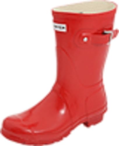 Hunter Women's Original Short Gloss Boot,Pillar Box Red,8 UK (US Women's 10 M)