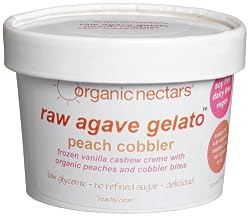 Organic Nectars Raw Agave Gelato, Peach Cobbler, 8-Ounce Cups (Pack of 6)