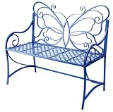 Outdoor Garden Bench with Butterfly Back in Hydrangea Finish