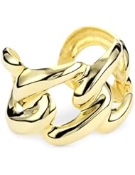Kenneth Jay Lane Polished Gold Link Hinged Cuff Bracelet