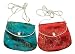 Chinese embroidered snap purse with long shoulder strap set of 2 - assorted colors