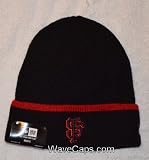 San Francisco Giants Black Cuffed Beanie Hat with Raised Logo