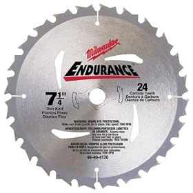 Milwaukee 48-40-4120 Endurance 7-1 4-Inch 24 Tooth ATB Thin Kerf Crosscutting and Ripping... by Milwaukee