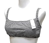 犬印 妊婦 マタニティ ブラ ブラジャー ハーフトップ カバー付 / 妊娠中 から 授乳期 まで / 下着 インナー / M L (M, ボーダー)