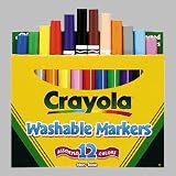 Binney & Smith Crayola(R) Washable Markers, Broad Line, Assorted Classic Colors, Box Of 12