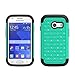 Samsung Galaxy Ace Style S765C Stardust s766c Case - Wydan (TM) Hybrid Studded Diamond Rhinestone Case Shock Resistant Heavy Duty Cover For Samsung Galaxy Ace Style S765C Stardust s766c - Teal on Black w/ Wydan Stylus Pen