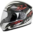AFX Dare Adult FX-90 Street Bike Motorcycle Helmet w/ Free B&F Heart Sticker Bundle - Red/Pearl White