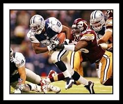 Emmitt Smith Dallas Cowboys NFL Framed 8x10 Photograph Rushing Against the Redskins