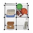Whitmor Set of 4 Storage Cubes - Black (14")